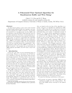 A Polynomial Time Optimal Algorithm for Simultaneous Buffer and