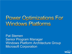 SYS-T302 Power Optimizations For Windows