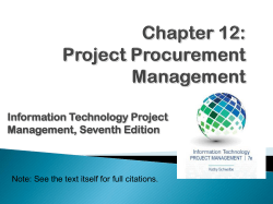 Chapter 12: Project Procurement Management