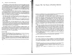 Chapter VIII. The Theory of Portfolio Selection