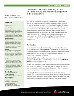 LexisNexis&reg; Document Profiling allows law firms to fully and rapidly