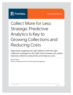 White Paper: Collect More for Less Strategic predictive