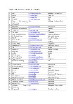 Compagnies expectations - Tanzania Investment Centre
