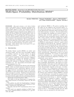 Multi-Space Probability Distribution HMM&lowast;&lowast;