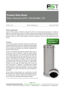 Product Data Sheet Filter Elements EFST..ZN,XN,XXN