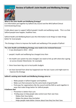 Review of Salford`s Joint Health and Wellbeing Strategy