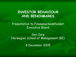 PART II: Investor Behaviour and Benchmarks Psychology of