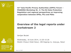 Overview of the legal reports under workstream 2