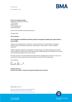 The Competition and Markets Authority review of monopoly