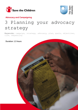 3 Planning your advocacy strategy