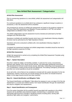 Example of a Risk Assessment and Categorisation of an Airfield for
