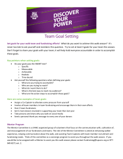 Set goals for your walk team and fundraising efforts! What do you