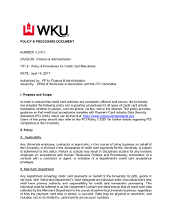 Credit Card Merchants Policy - Western Kentucky University