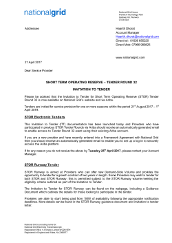 TENDER ROUND 32 INVITATION TO TENDER
