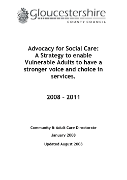 A Strategy to enable Vulnerable Adults to have a stronger voice and