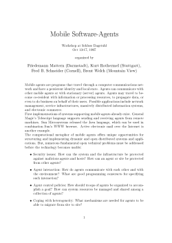 Mobile Software-Agents - The Distributed Systems Group
