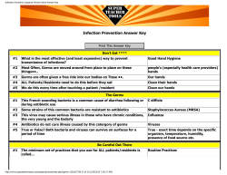 Infection Prevention Jeopardy Review Game Answer Key