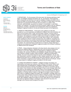 Terms and Conditions of Sale - Intelligent Imaging Innovations