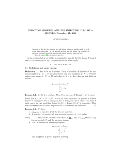 INJECTIVE MODULES AND THE INJECTIVE HULL OF A MODULE