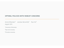 Optimal policies with robust concerns
