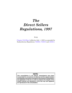 The Direct Sellers Regulations, 1997