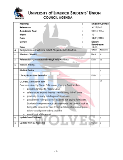 Student Council Agenda 10th Nov 2015
