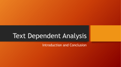 Text Dependent Analysis