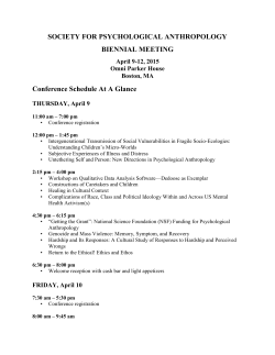 Program - Society for Psychological Anthropology