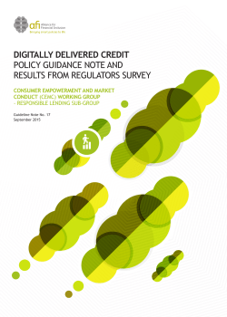 digitally delivered credit policy guidance note and results