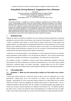 Doing Better Driving Research: Suggestions