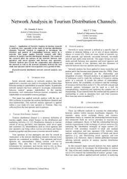 Network Analysis in Tourism Distribution Channels