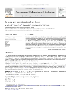 On some new operations in soft set theory