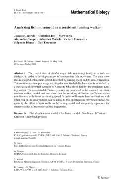 Mathematical Biology - Centre de Recherches sur la Cognition