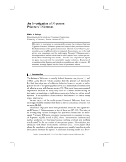 An Investigation of N-person Prisoners` Dilemmas