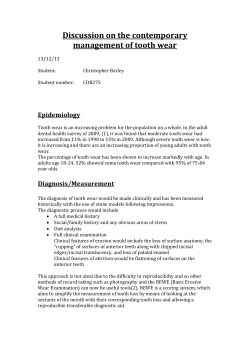 Discussion on the contemporary management of tooth wear