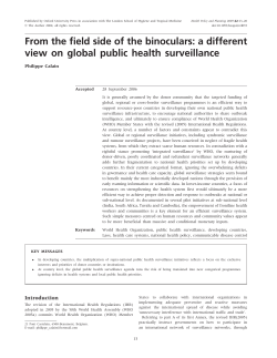 From the field side of the binoculars: a different