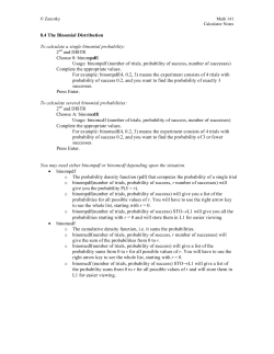 Binomial Distribution, Normal Distribution