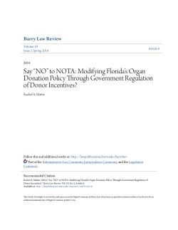 Modifying Florida`s Organ Donation Policy Through Government