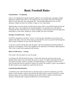 Basic Foosball Rules
