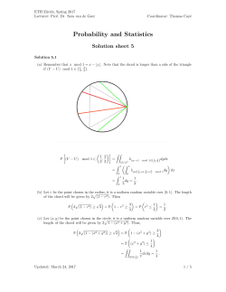 Solutions 5 - ETH Z&uuml;rich