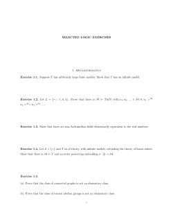 SELECTED LOGIC EXERCISES 1. Metamathematics Exercise 1.1