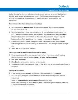 Irregular Recurring Meetings