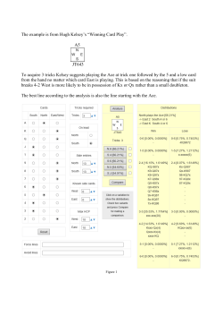 The example is from Hugh Kelsey`s &ldquo;Winning Card Play&rdquo;. A5 JT643