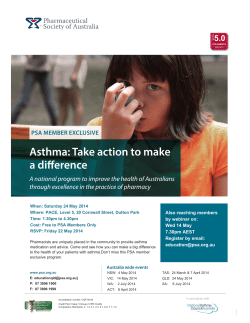 Asthma: Take action to make a di erence