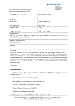 Ementa de disciplina Mestrado e Doutorado em