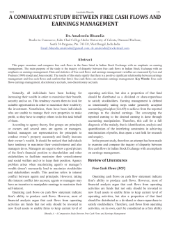 a comparative study between free cash flows and earnings