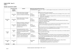 English ATAR - Year 11 Units 1 Sample assessment outline - john-w