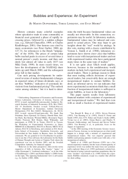 Bubbles and Experience: An Experiment - u.arizona.edu