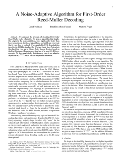 A Noise-Adaptive Algorithm for First-Order Reed-Muller