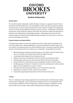 Student Ambassador - Oxford Brookes University